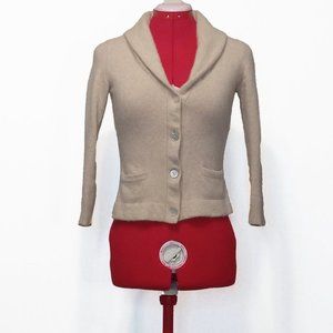 The Cashmere Shop Oatmeal Cardigan 3/4 Sleeves Size S-XS